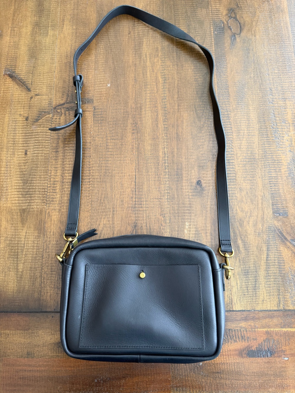 Madewell Black Leather Crossbody Bag